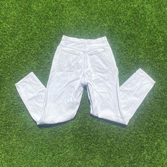 90s Vintage Bill Blass White Straight Leg Denim Mom Jeans 10 Womens 26 27 28 - Picture 4 of 6